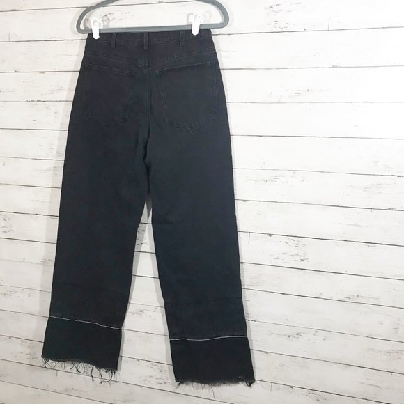 Gianni Bini Kailee Raw Hem Black Wide Leg Jeans 29 - Picture 4 of 5
